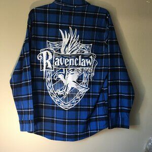 Harry Potter Shirt Men XL Cakeworthy Ravenclaw Hogwarts Button Up Flannel Adult